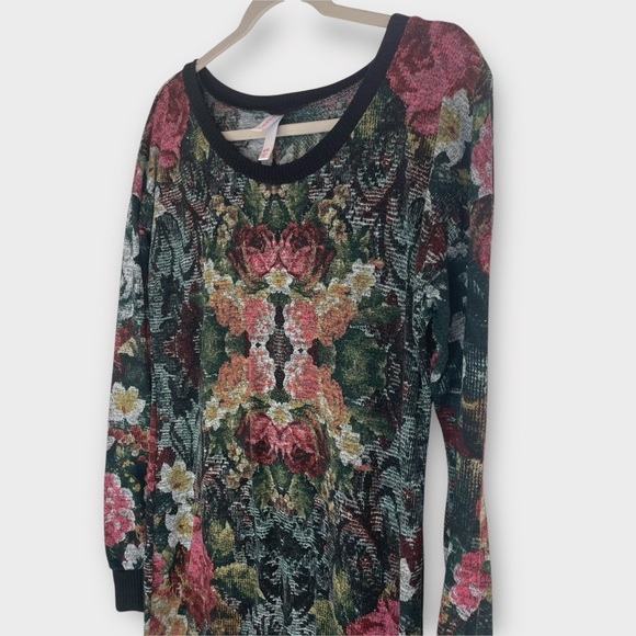 Xhilaration Floral Longline Sweater Tunic Dress Women’s Medium Multicolor - Picture 5 of 6
